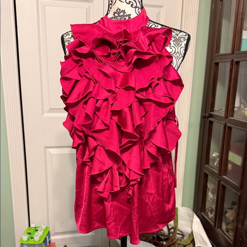 Elegant Ruffled Pink Top